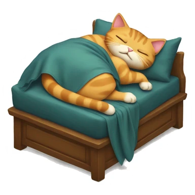 Cat sleeping on greed bed sticker