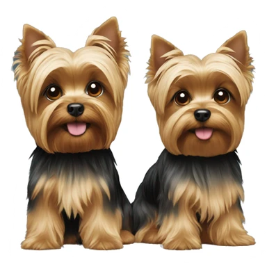 Two Yorkie dogs  sticker