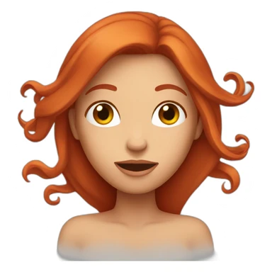 womam with long redhair surprise with hands sticker