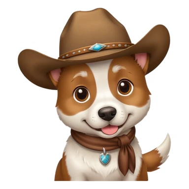 Dog with cowboy hat  sticker