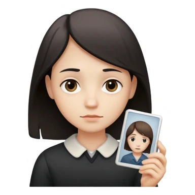 When you want to see someone but can’t. A sad facial expression + an old-looking photo held in hand + a calm silhouette in the background (representing the people who are hard to reach). sticker