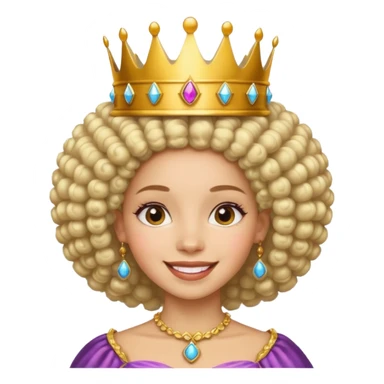 Afro white princess sticker