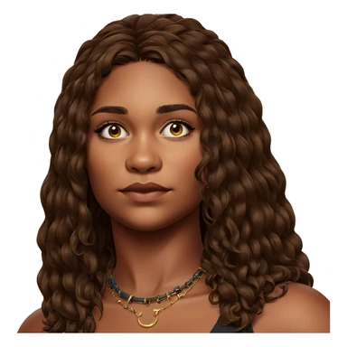 dark-skinned girl portrait focus sticker