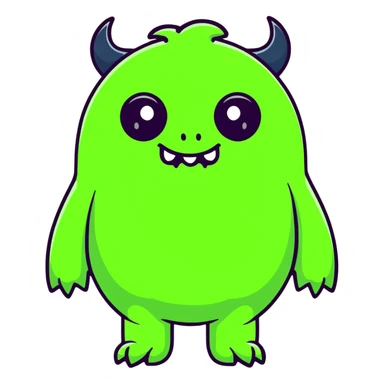 cute green monster sticker