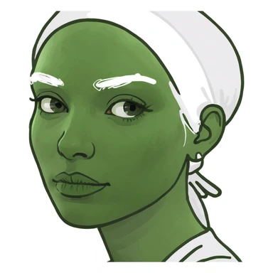 Woman with white paint on her head sticker
