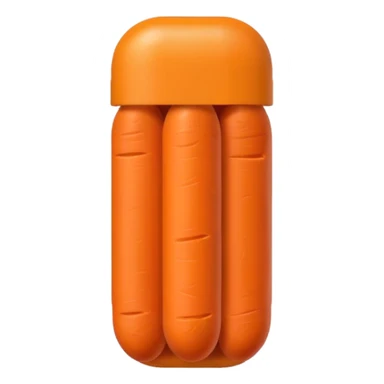 Mini carrot sticks, shaped like orange pill capsules sticker