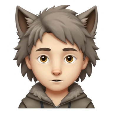 Quiero que me hagas un lobo y mitad niño sticker