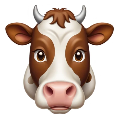 cinematic-noble-brown-and-white-cow-portrait-emoji,-poised-and-regal,-with-a-large,-sturdy-build-and-a-beautifully-patterned-hide-of-rich-brown-accented-by-crisp-white-patches,-deep-set-soulful-brown-eyes,-simplified-yet-sharp-and-sophisticated sticker