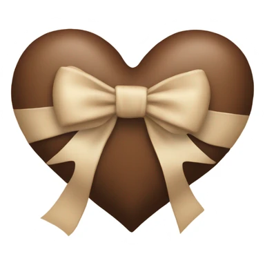 brown heart with beige bow sticker