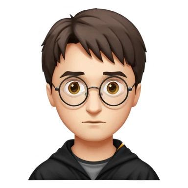 Harry Potter with round glasses and lightning scar sticker