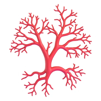3D realistic blood vessel showing branching structure sticker