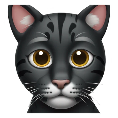 Black tiger cat with white dot on nose sticker
