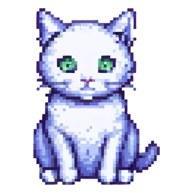a pixel art cat sitting sticker