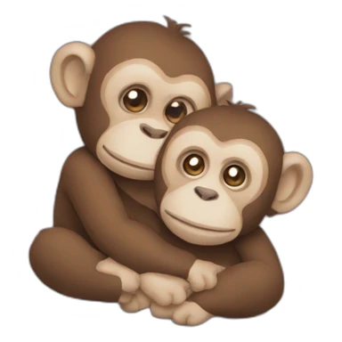 Deux singe qui se font un calin sticker