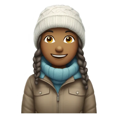 smiling girl in winter attire sticker