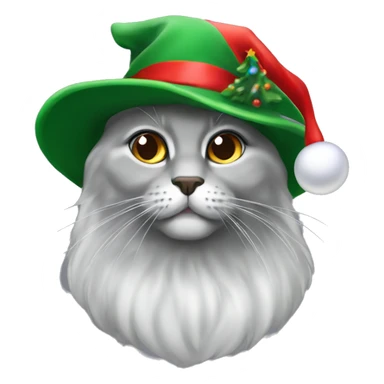 Gatto grigio persiano con cappello di Natale sticker