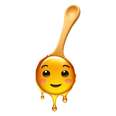 Little spoon of honey with drops  sticker