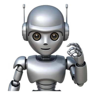 robot picking running, face direct to camera, half body, sticker