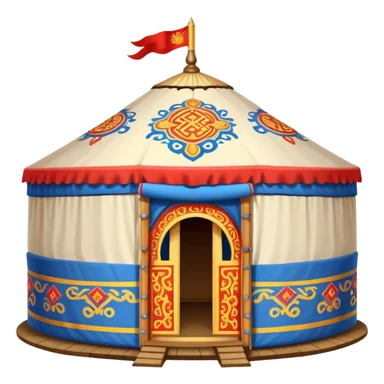 traditional Mongolian ger (yurt) with imperial decorations sticker