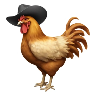Chicken cowboy sticker