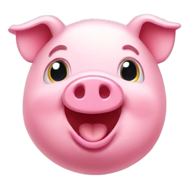 happy pink piggy sticker