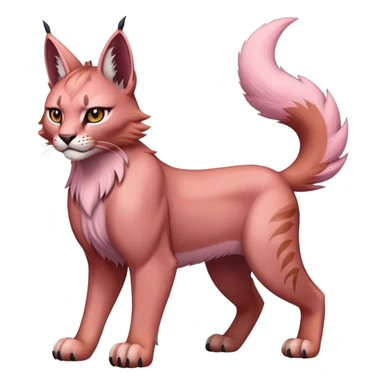 A pink lynx-caracal-fakemon-creature-hybrid sticker