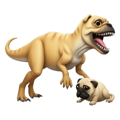 T. rex with a pug  sticker