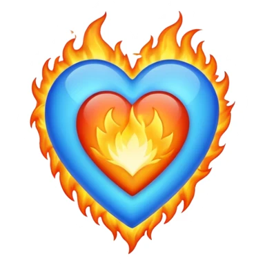 blue heart is fire emoji  sticker