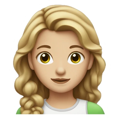 girl with light brown hair and green eyes  sticker