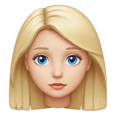 A girl with medium-length blonde hair, blue eyes, small lips.  sticker
