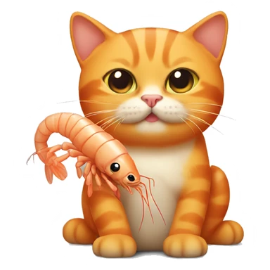 orange cat with the body of a shrimp sticker