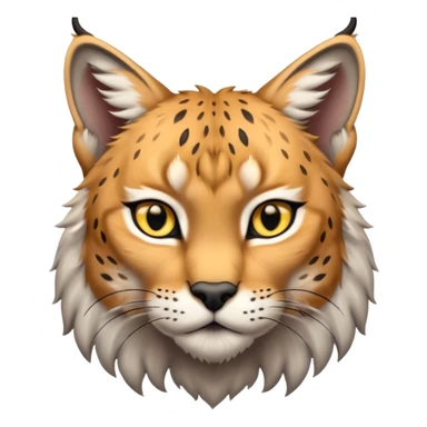 A high-resolution photo-realistic digital illustration of a majestic young lynx, chest upward  sticker