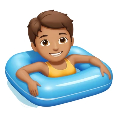 person floating on pool float sticker