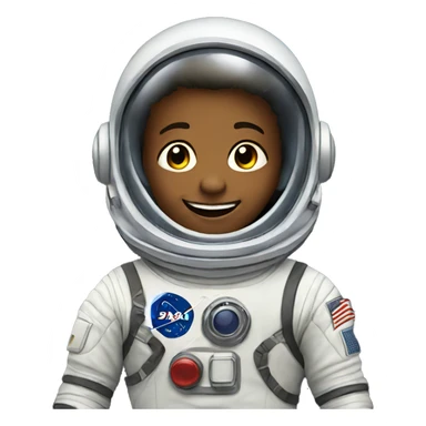 smiling boy in space suit sticker