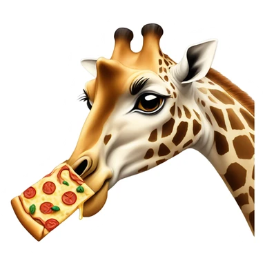 Giraffe eating pizza ￼ sticker