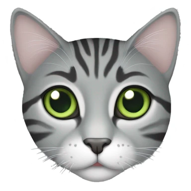 Grey and black tabby cat Green eyes  sticker