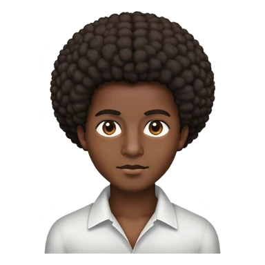 carnagione scura, capelli afro, occhi castani con taglio aguzzo sticker