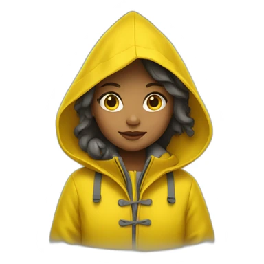 Girl with yellow raincoat sticker