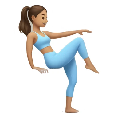 Brown hair girl and light tan skin and light blue active ware doing reformer Pilates  sticker