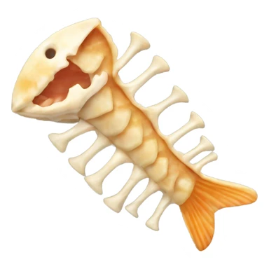 eaten roasted fish bone sticker