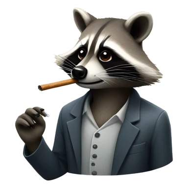 raccoon smoking sticker