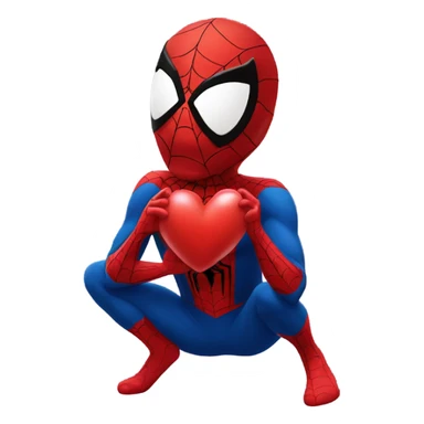 spider-man with a heart sticker