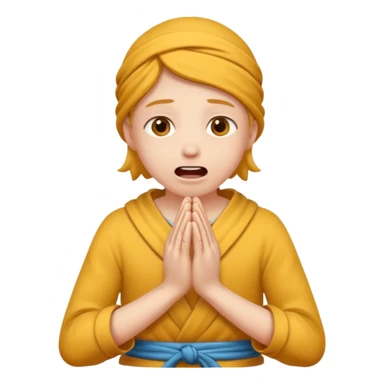 begging and pleading with clasped hands and open mouth sticker