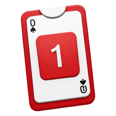 UNO flip card with red background and number 1 sticker