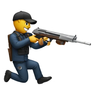 A gun shooting a needle  sticker