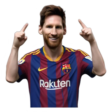 Messi Torjubel two hands index fingers up sticker