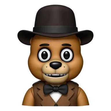 Freddy Fazbear with black and tiny hat from Five Nights At Freddy's Movie sticker