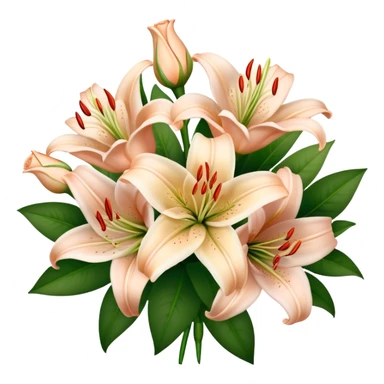 Wedding bouquet of nude lilies and roses sticker