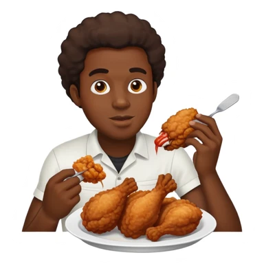 Black guy eating fried chicken sticker