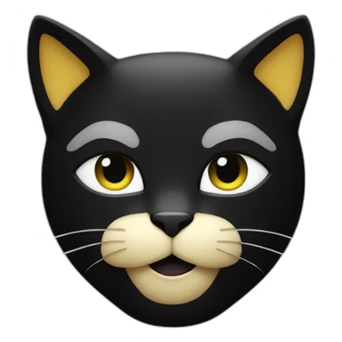 Chat noir avec une tâche blanche au coup sticker